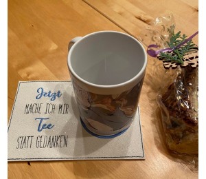 Stickdatei ITH - Mug Rug Tee statt Gedanken